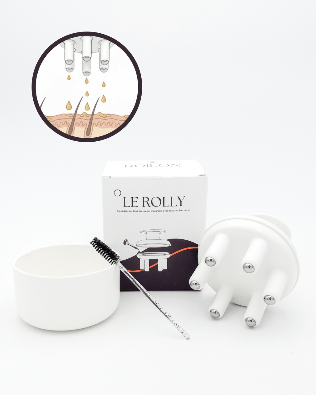 Le Rolly - Brosse massante applicatrice de soins - Roilon