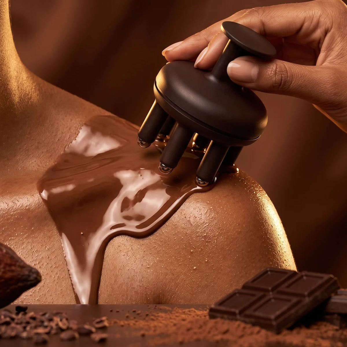 Le Rolly Marron sur l'épaule avec du chocolat fondu - Roilon Image
